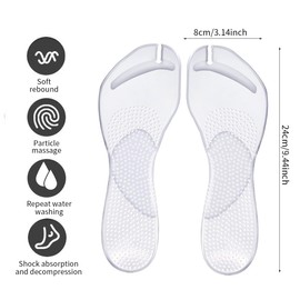 OUDQFCJ 1 Paar Flip-Flop-Einlagen, selbstklebende Vlies-Zehentrenner-Sandaleneinlagen, rutschfest und stoßdämpfend, unsichtbare schmale Einlagen, Sandalenriemenschutz Zuverlässiger Zehenschutz