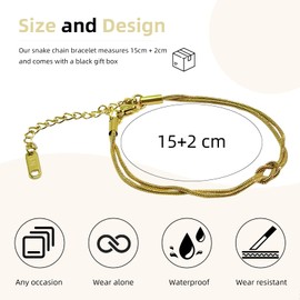 SJUIEO 18K vergoldetes Armband Damenarmband Liebesknotenarmband Goldarmband geknotetes Armband verstellbares Damenarmband Unendlichkeitsarmband Damenaccessoires
