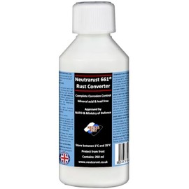 Neutrarust 661® Rust Converter - The Original Water based & Non-Hazardous. MOD & NATO Approved (250 ml) 10-12 square metres per litre