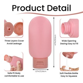 Niwlix Pack of 3 Travel Bottles For Toiletries Travel Essentials for women Toiletry Bottles For Travelling For Shampoo Cream Handwash Lotion Storage Bottle Travel accessories women