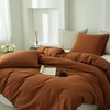 FALUCA 100% Washed Cotton Duvet Cover Set King Size 3