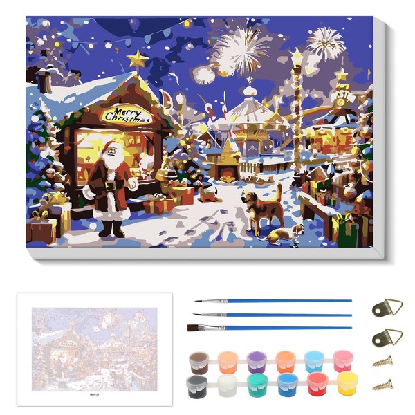 Skyboda Christmas Paint by Numbers Kit for Adults Beginners with