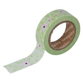 Tutti Frutti Series Masking Tape Green and Pink Flowers 15 mm x 10 m