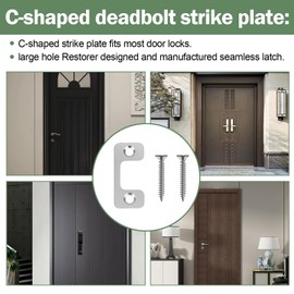 Large Hole Strike Plate - Door Lock Plate for Exterior Door Deadbolt Strike Plates -1" x 2 1/4" Adjustable Strike Plate, Gator Strike Plates with 2 Screws