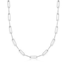 Ross-Simons Charles Garnier Sterling Silver Paper Clip Link Necklace. 17 inches