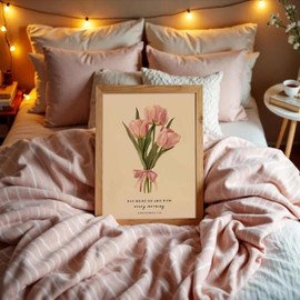 Arte de pared clásico con diseño de flores cristianas, decoración de pared, con versículos de la Biblia, citas inspiradoras, para recámara, oficina, iglesia, decoración del hogar, 12 x 16 pulgadas