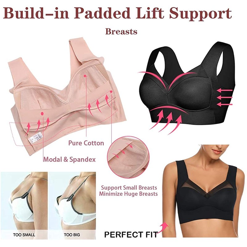 WOWENY Womens Wirefree Seamless Bras Everyday Lounge Bra Sleeping Full
