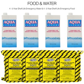 Ready America 72 Hour Deluxe Emergency Kit, 4-Person 3-Day Backpack, First Aid Kit, Survival Blanket, Power Station, Emergency Food, Portable Disaster Preparedness Go-Bag for Earthquake, Fire, Flood