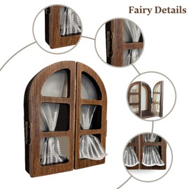 Cute Fairy Door Outlet Cover, Wooden Door Light Switch Cover with Adhesive Tape, Handmade Romantic Fairycore Wall Decor (Brown)