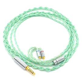 SoundsGood MMCX - 0.17 inch (4.4 mm) 4 Cores, Handmade Repair Cable, Silver Plated Copper Wire, Graphene Wire, Earphone Upgrade Cable, Balance Connection, MMCX Replacement Cable [Citrus Series CI-M4B]