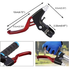 auvstar Brake Lever, Bicycle Brake Lever Brake, Full Aluminium Alloy Universal Bicycle Brake Handle Mountain Roads Bicycle Handle Brake Lever 2.2 cm Diameter Bicycle Parts (Red)