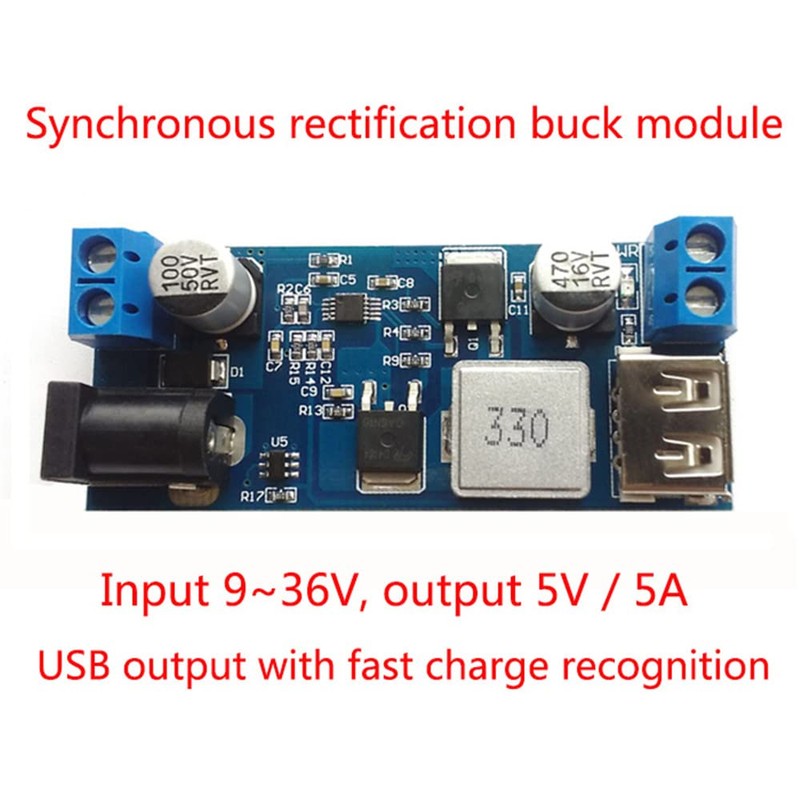 Heemol Power Buck Converter 24V/12V to 5V 5A DC-DC Step-Down