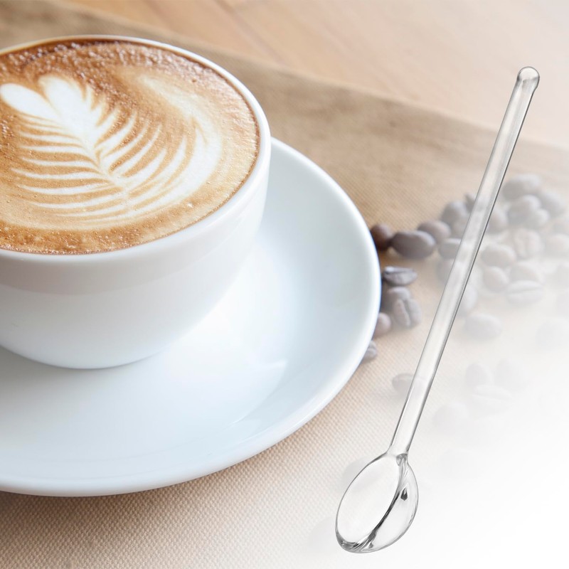 QWORK 5 Pack Glass Stirring Spoons – Crystal Clear Borosilicate