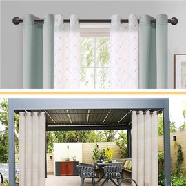 WORLD RODS Industrial Curtain Rods for Windows 18 to 45 Inch, 1 Inch Blackout Wrap Around Curtain Rod Adjustable Farmhouse Curtain Rods Heavy Duty Pipe Curtain Rod for Living Room, Antique Red Bronze