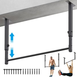 Kipika 48" Heavy Duty Ceiling Pull Up Bar - Adjustable Height, Comfortable Grip, Easy Installation - Ideal for Home Gym Workout - Supports up to 500 lbs