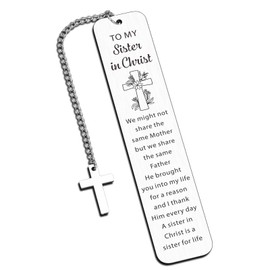 Sister in Christ Gifts for Women - Secret Sister Gifts for Women To My Sister in Christ Bookmark for Her Christian Religious Gifts, Catholic Gifts for Female Easter Basket Stuffers for Kids Teen Girls