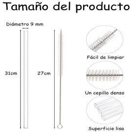 Wzenclave 10 Popotes Reutilizables para 40 oz - Popotes de Plástico con 3 Cepillos de Limpieza Compatible con Termos Grandes (14 a 40 oz) - Ideal para Casa, Oficina y Viajes