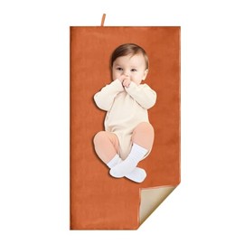 BEWDIO Orange Waterproof Diaper Changing Pad for Baby, Portable Baby Changing Mat for Travel or Home, Foldable Mat Fits Perfectly in Diaper Bag (67-02)