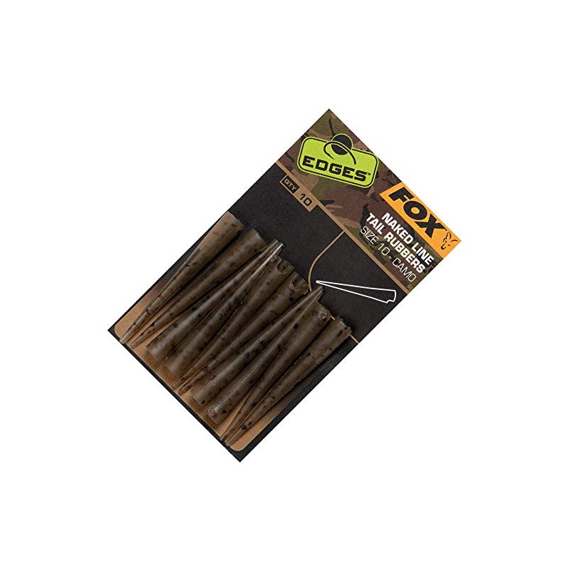 Fox Edges Camo Naked Line Tail Rubbers Size 10-10 Tubes