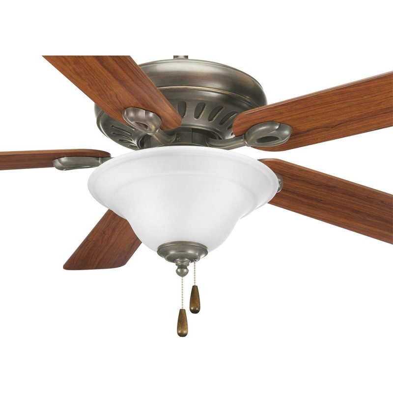 Progress Lighting 2-Light Ceiling Fan Light, Trinity Collection, Indoor, P2628-01WB,