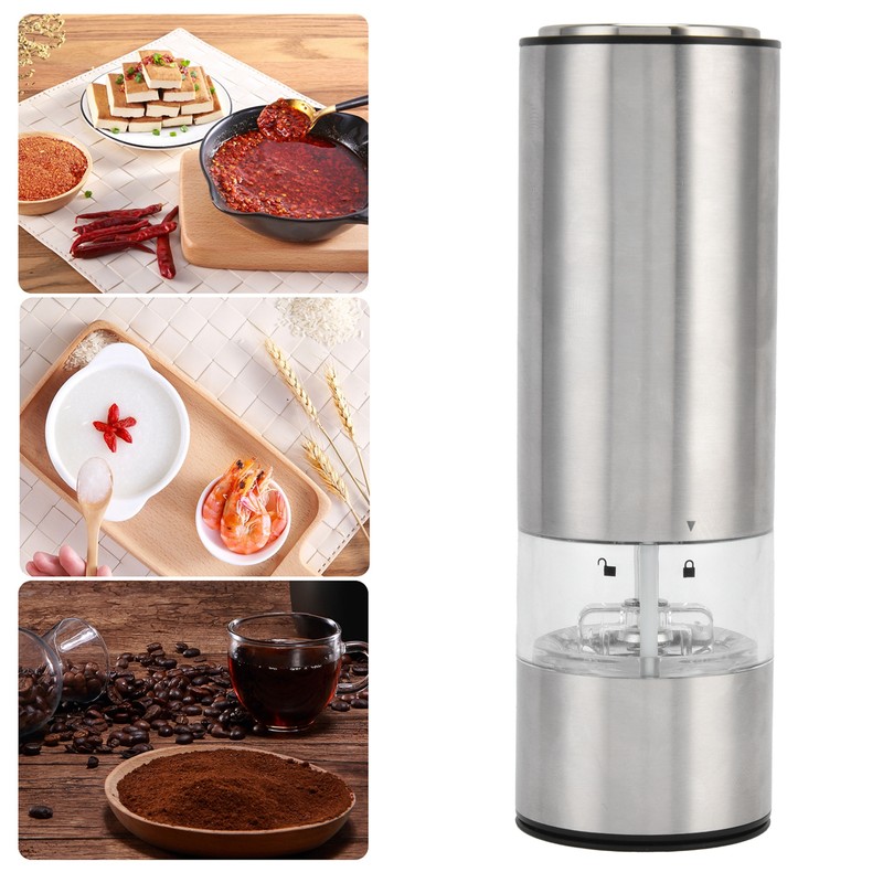 Grinder Stainless Steel Portable Electric Grinder Black Pepper Table Salt