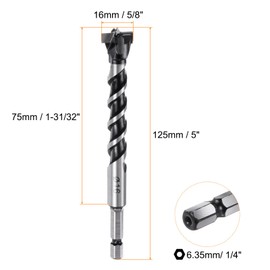 QUARKZMAN Forstner Drill Bits 16 mm (5/8 Inch) Diameter YG8/C1 Tungsten Carbide Twist Wood Forstner Bits Hole Saw Drill Opener Cutter for Woodworking Drilling Pack of 2