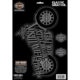 Chroma 33202 Classic Emblem Decal (Harley-Davidson Motorcycle Wordle), 3 Piece