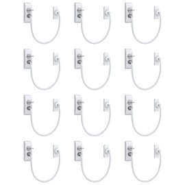 eSynic 12 Pack Window Restrictors for Upvc Durable Window Locks Child Safety Reliable Window Safety Restrictor 19CM/7.5Inch Wire Long Window Security Lock with Screws for Home Office Safety etc