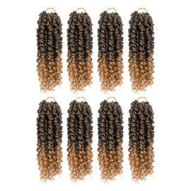 Passion Twist Hair - 8 Packs 6 Inch Passion Twist Crochet Hair For Women, Crochet Pretwisted Curly Hair Passion Twists Synthetic Braiding Hair Extensions(6 Inch 8 Packs, T27)