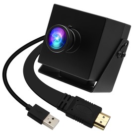 ELP 4K HDMI USB Camera Wide Angle PC Camera for Computer Monitor Simultaneous Output Mini UVC USB2.0 Webcam 2X Digital Zoom H.264 8mp USB Security Camera (110 Degree Low Distortion Lens)