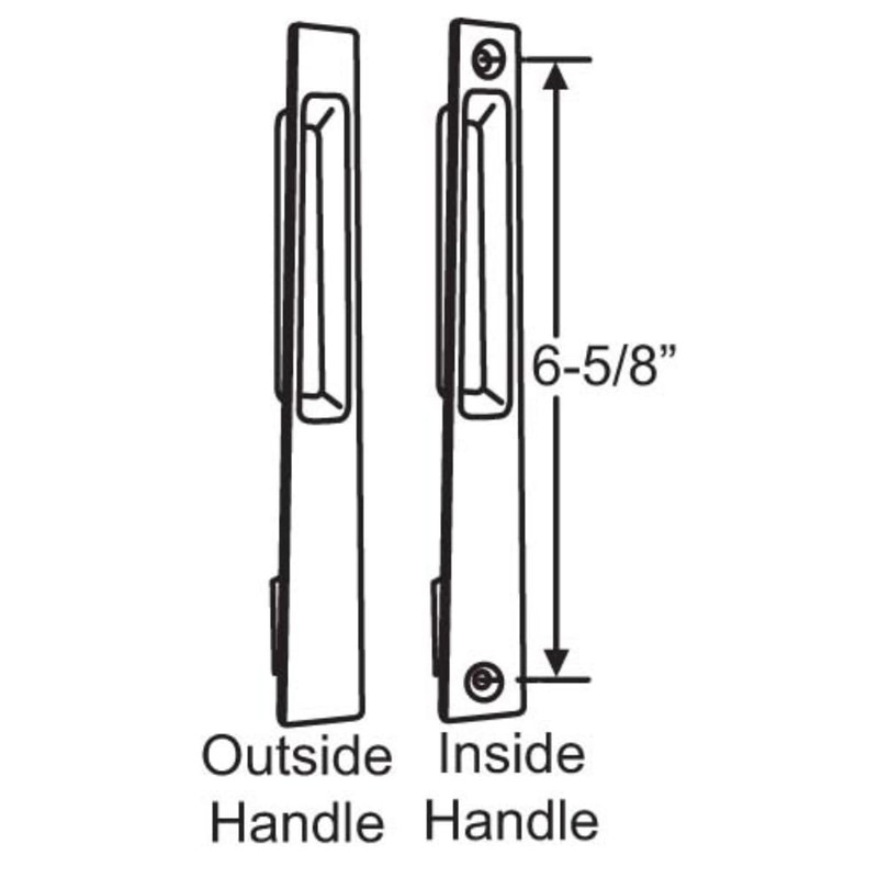 Wynn Hardware Sliding Patio Glass Door Flush Mount Dummy Handle,
