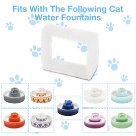 Kenepet Cat Fountain Replacement Sponge Filters for 2.1L/71oz Ceramic Cat Water Fountain, Pack of 8