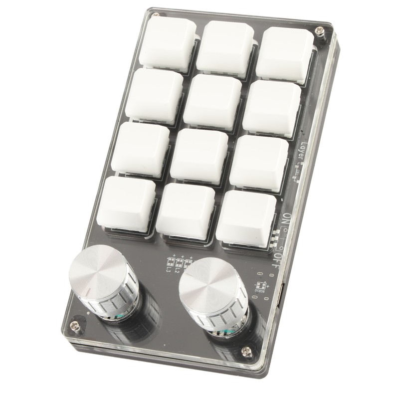 One Handed Macro Mechanical Keyboard 12 Key Multifunction DIY Programmable