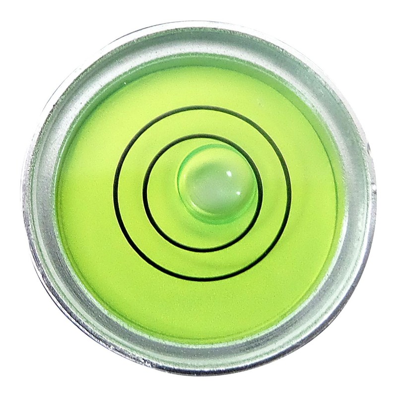 Small Metal Round Circular Bulls Eye Spirit Bubble Level (Green