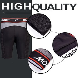 KOOPOW Adult Padded Sliding Shorts Men Slider Shorts Sliding Pads with Cup Pocket for Baseball, Football, Lacrosse, Hockey