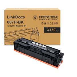 LinkDocs 067H Black Compatible Toner Cartridges (with New Chip) Replacement for Canon 067 067H BK Used with Canon Color imageCLASS LBP633Cdw LBP632Cdw MF656Cdw MF653Cdw Laser Printer