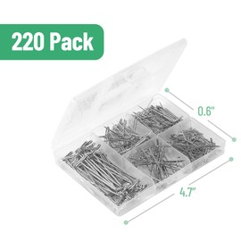 Mr. Pen Mr. Pen T-Pins, 220 Pack - Assorted Sizes, Wig & Blocking Pins for Knitting, Sewing & Office Wall