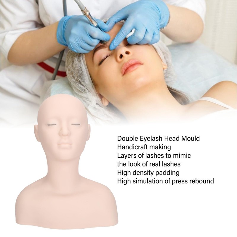 Mannequin Training Head, Silicone Makeup Practice Face Model Practice Makeup