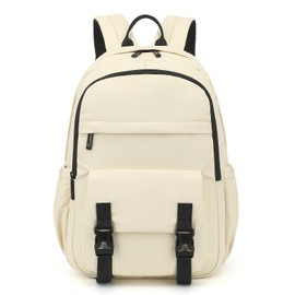 Travel Laptop Backpack for Women, 15.6 Inch Professional Laptop Bag for College Work Business School Teacher Nurse (Beige)
