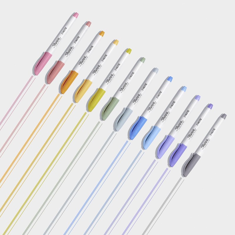 Sharpie S-Note Highlighter Pens| Assorted Pastel Colours | Chisel Tip