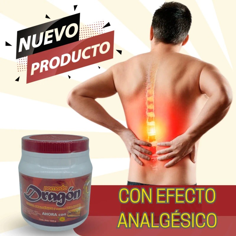 Pomada Corporal Dragon, Gel Con Efecto Analgésico 1.4kg Rojo