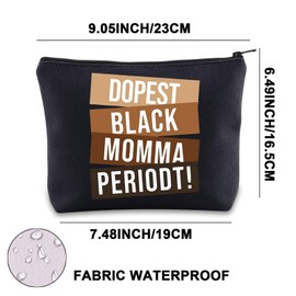 JNIAP Dope Black Mom Makeup Bag Black Mom Gifts Melanin Toiletry Bag Black Mom Zipper Pouch, Dopest mb, Fit