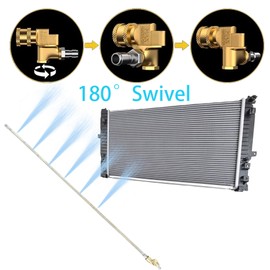 AIWS 100cm Radiator Cleaning Wand, Stainless Steel, 39 Inch, 6 Nozzles, 1600PSI Max, Radiator Flush Cleaner Tool, Gutter Cleaning Tool