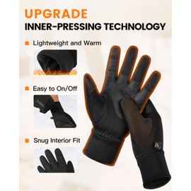 ATERCEL Gloves for Women Cold Weather, Winter Gloves for Men, Touch Screen Warm Waterproof Gloves for Cycling, Running (Black, S)