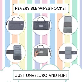 Kewh Jo Portable Diaper Changing Pad-Compact Foldable Baby Changing Mat with Reversible Diaper & Wipes Pocket-Waterproof, Wipeable & Lightweight Travel Essential-Unisex Baby Shower Gifts for Parents