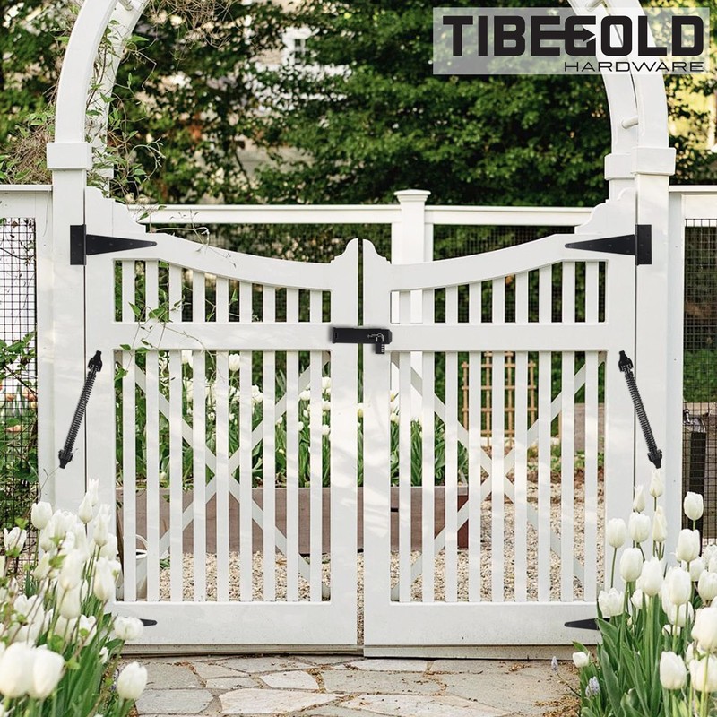 TIBEGOLD 14" Gate Spring Self Closing, Heavy Duty Black Door