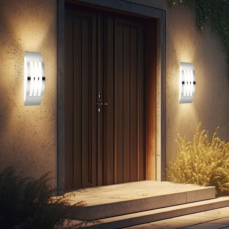 Globo E27 Cornus Energy Saving IP44 Outdoor Lamp, Stainless Steel