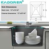 15 x 20 Inch Black Drop In Kitchen Bar Sink,