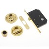Sliding Door Bathroom Mortice Lock - Polished Brass Lacquered