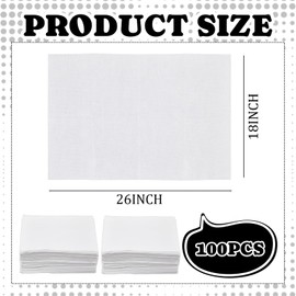 Preboun 100 Count Disposable Towel Drapes Sterile 18'' x 26'' 2-Ply Poly Back Drape Sheets Protect from Contaminants for Medical Surgical Patient Draping Physician Office Facilities Dental Nail Tattoo